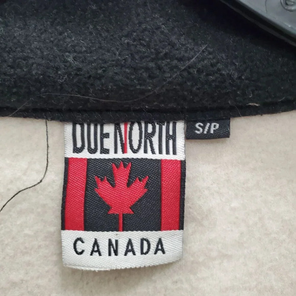 Due North Canada Cream Vancouver Full Zip Mock Neck Fleece Tourist Sweater S - Picture 6 of 8